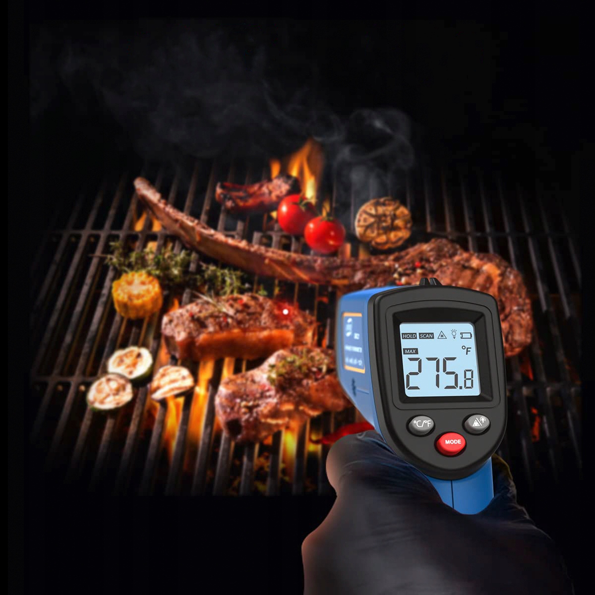 Pirometr TERMOMETR LASEROWY bezdotykowy do GASTRONOMI PRZEMYSŁU -50-400°C Kod producenta CYFROWY MIERNIK TEMPERATURY LASER LCD 2