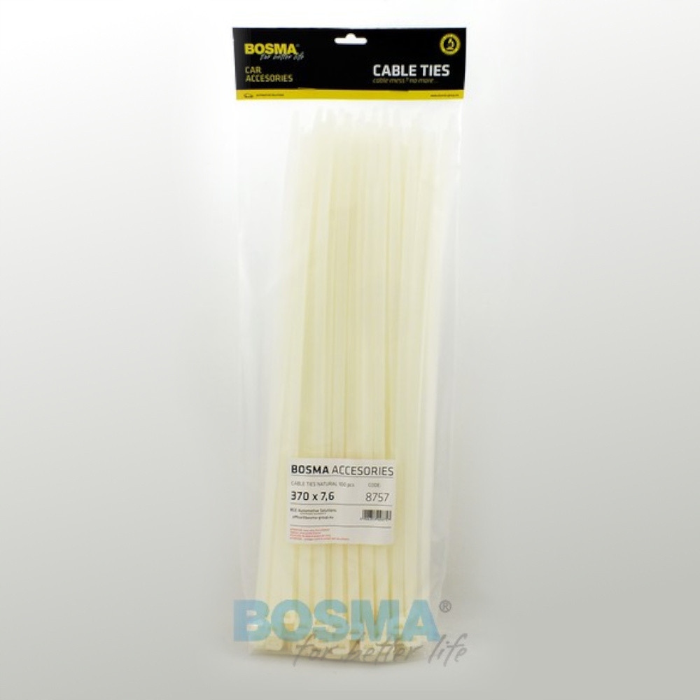

Opaski Kablowe Białe Bosma (100 szt) 7,6x370mm