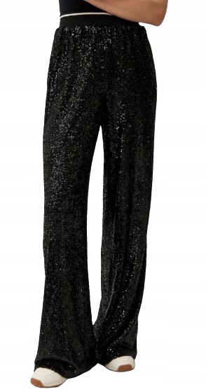 Guess Dlouhé Černé Kalhoty Typu Casual S Flitry A Lampasy M Gnj