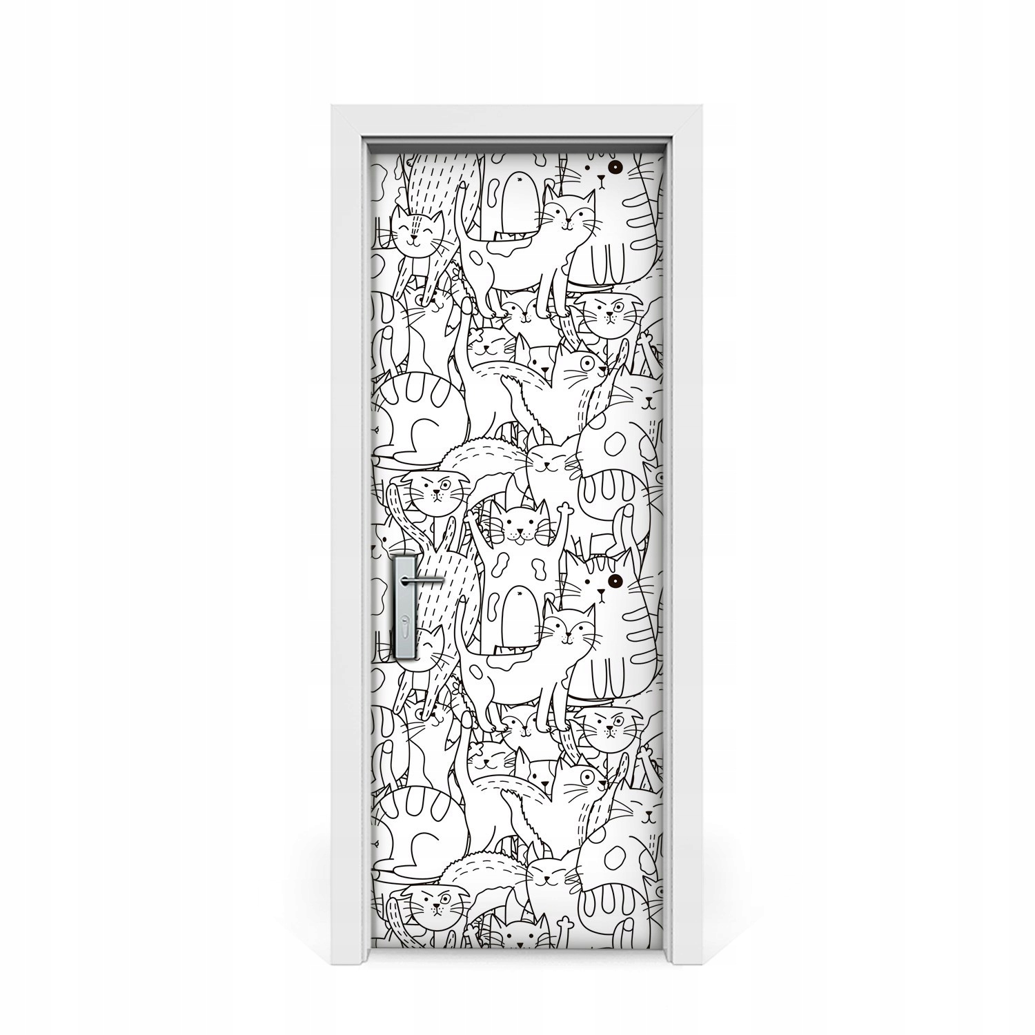 

Okleina naklejka drzwi Koty w stylu Doodle 75x205