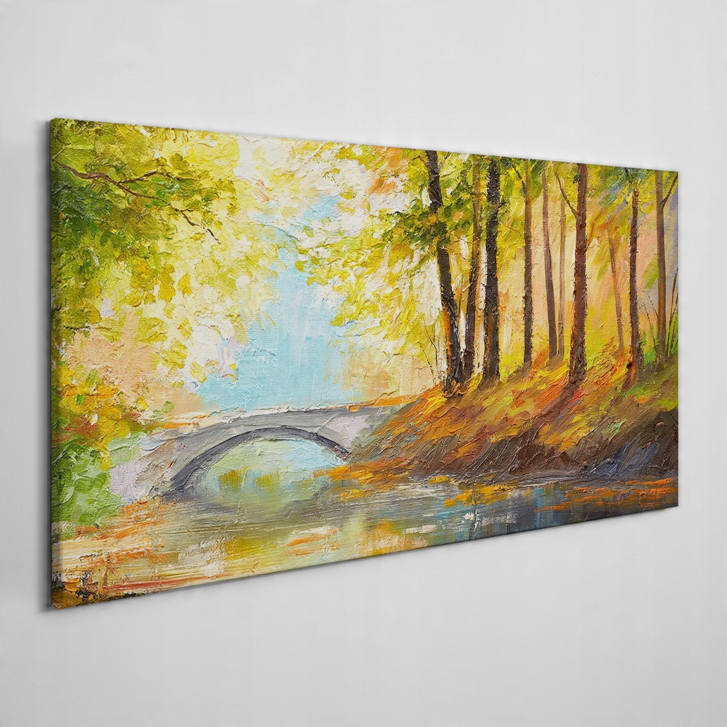 

Obraz na ramie płótno Malarstwo las most 140x70 cm