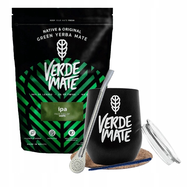 Sada Yerba Mate Verde Mate Ipa 500 g Termoizolační Matero TermoLid Bombilla