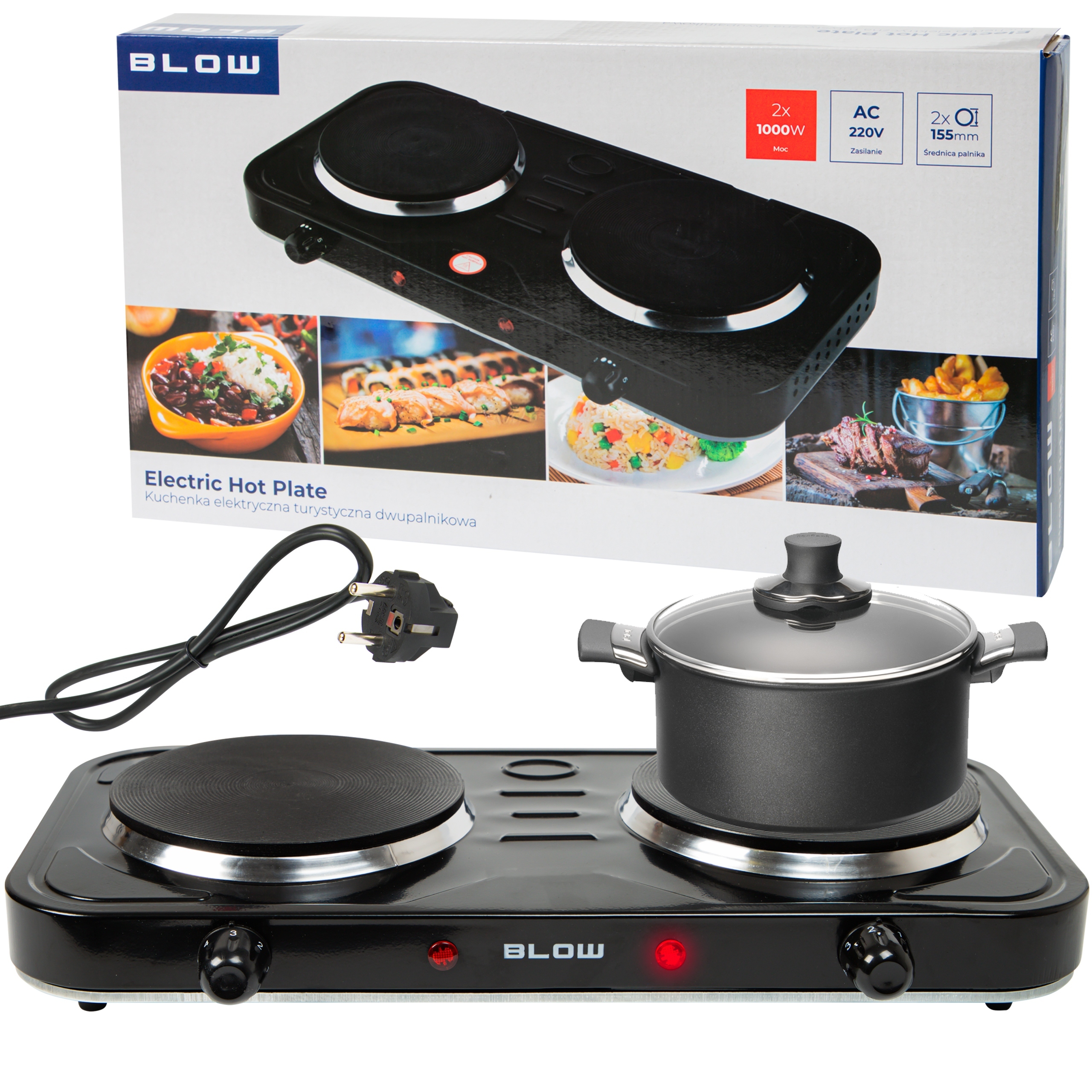Kuchenka Elektryczna Dwupalnikowa Płyta Grzewcza Na Prąd Turystyczna Mocna