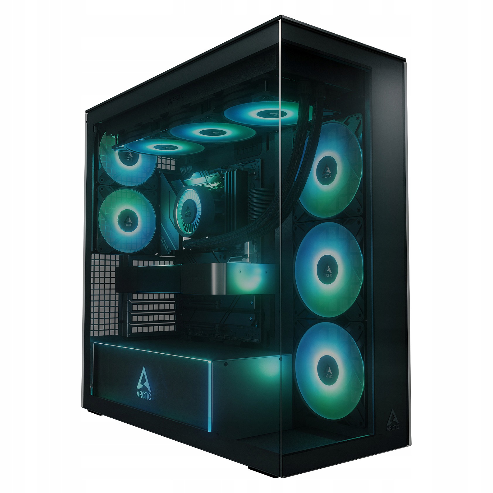 Arctic Xtender Midi Tower obudowa Pc czarna z hartowanym szkłem
