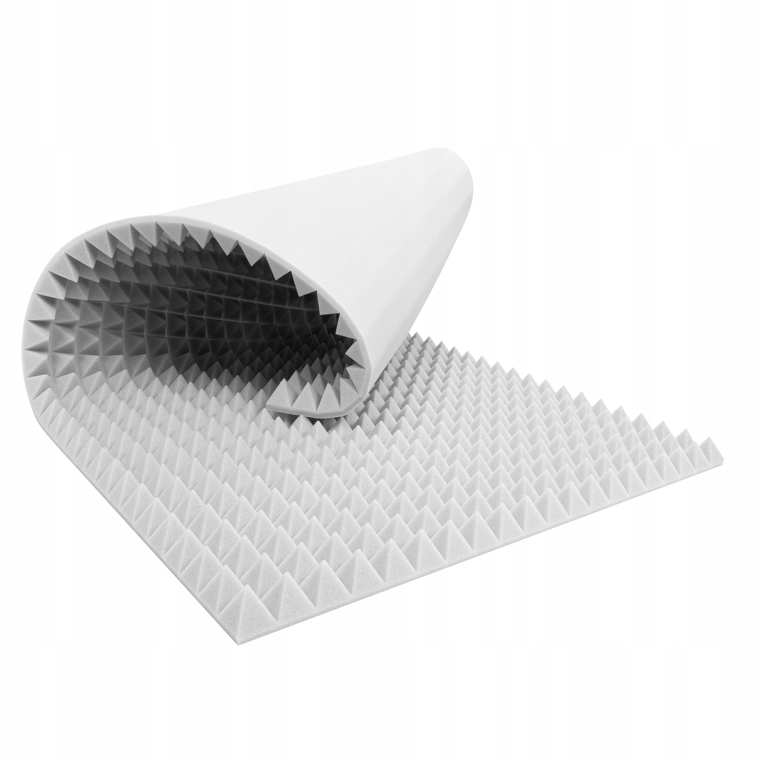 Akustická pěna popelavá nástěnná bez lepidla Piramidka 5 cm 200 x 100 cm