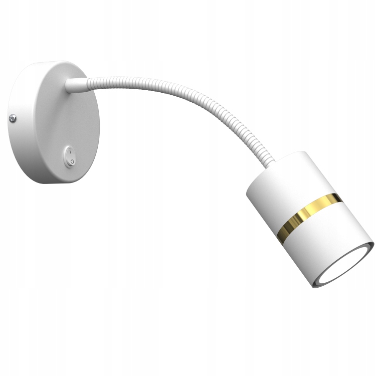 Nástěnná Lampa Aurora Gold Bílá Spot Nastavitelný Elektroinstalační Trubka Vypínač
