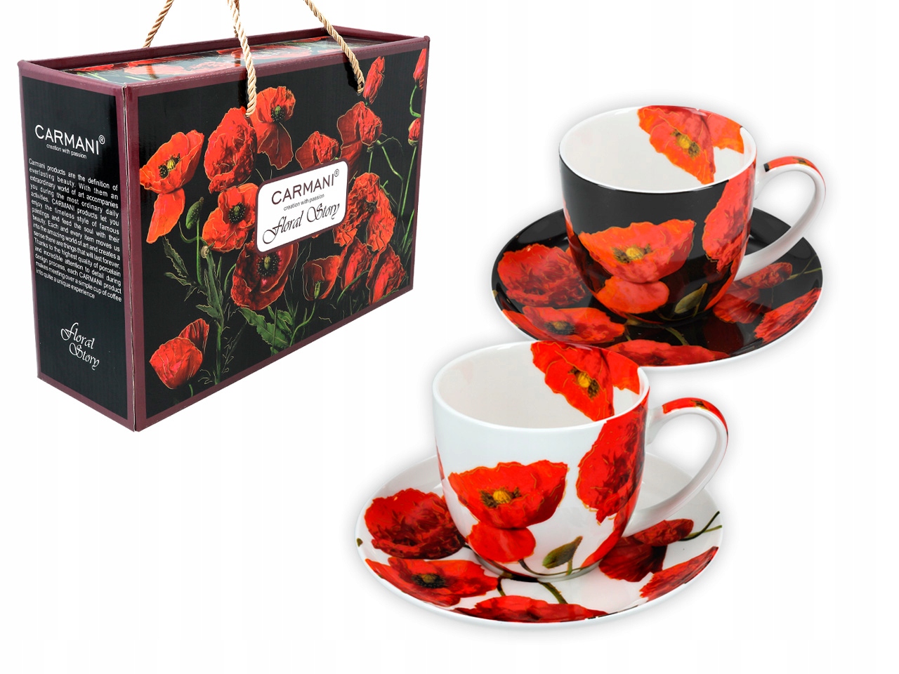 Sada 2 Šálok S Podšálkami Floral Story Kvetinová História Dom