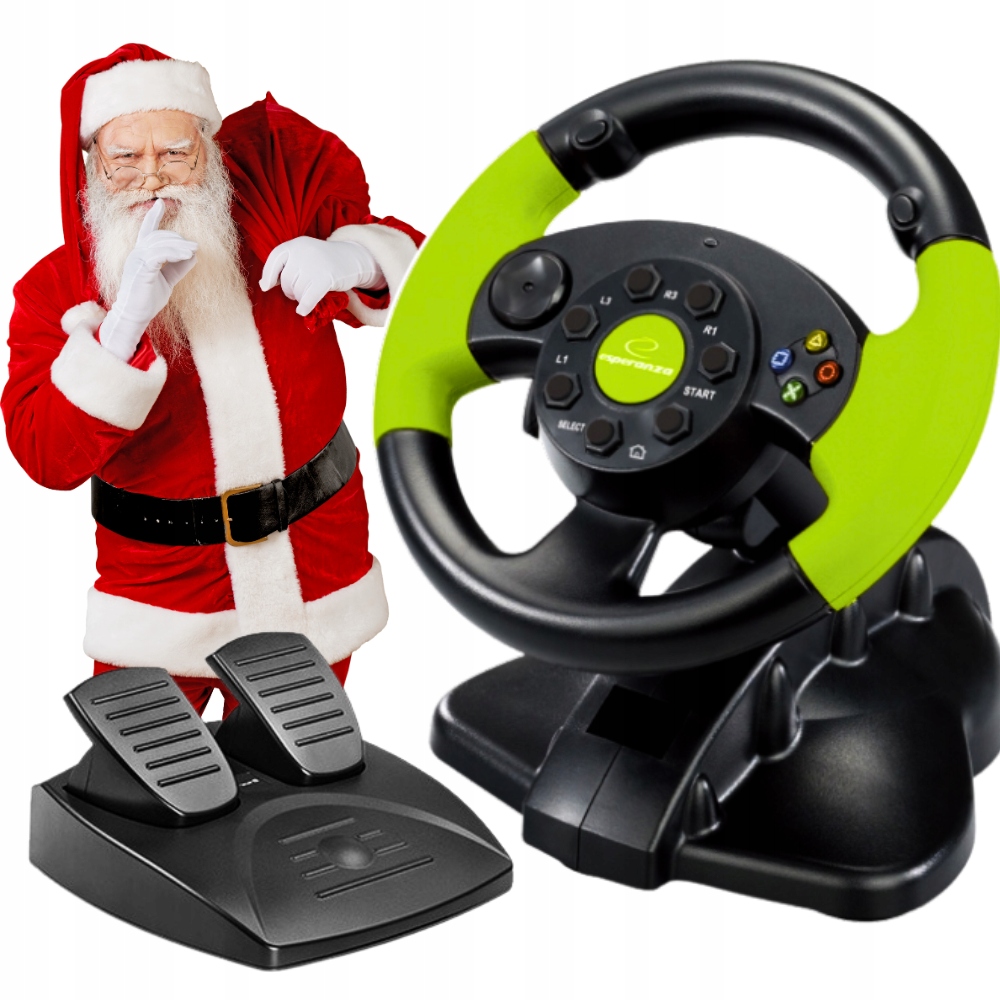 Herní Volant S Pedály A Sadou Tlačítek Pro Xbox 360, Pc, PS3 Dárek