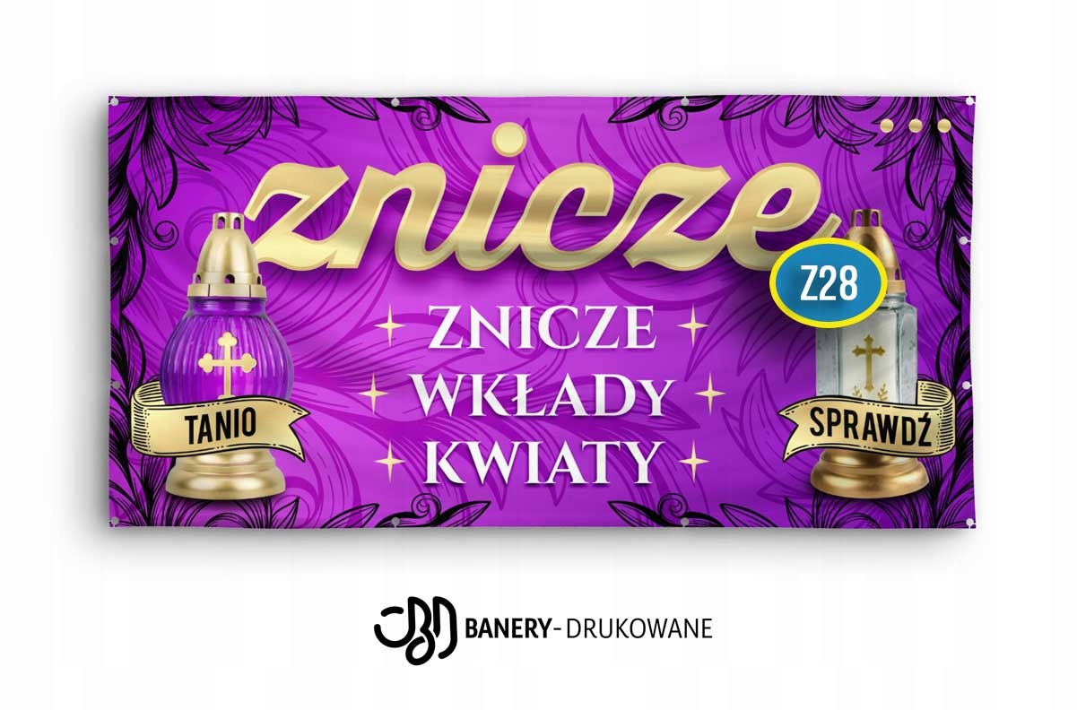 Baner Reklamowy 2mx1m Znicze Wkłady - REKLAMA Z28