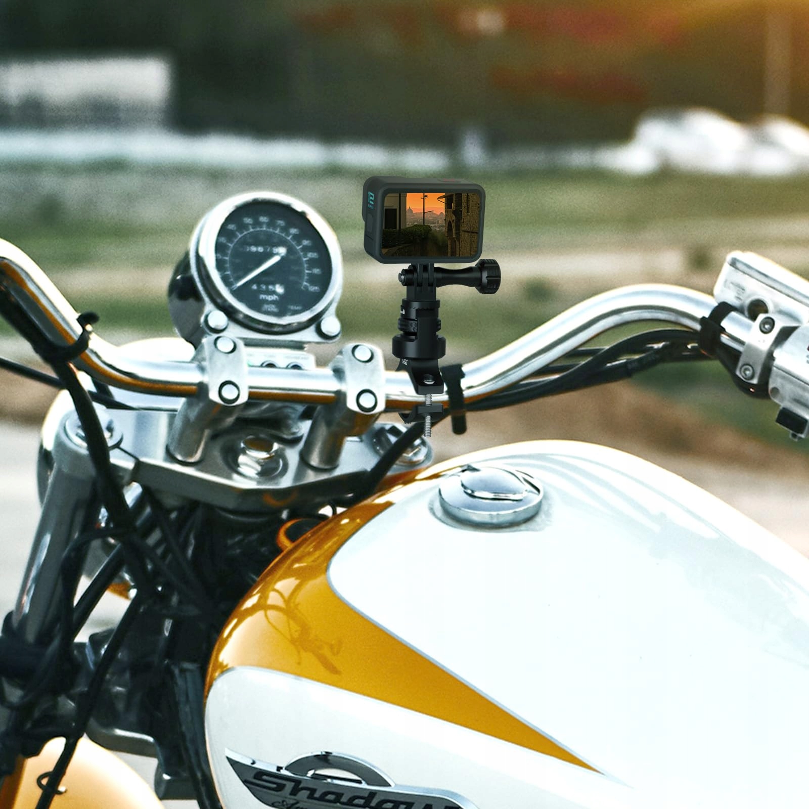 HSU Uchwyt Rowerowy Motocyklowy Kompatybilny z GoPro Insta360 Osmo Action — miniatura 5