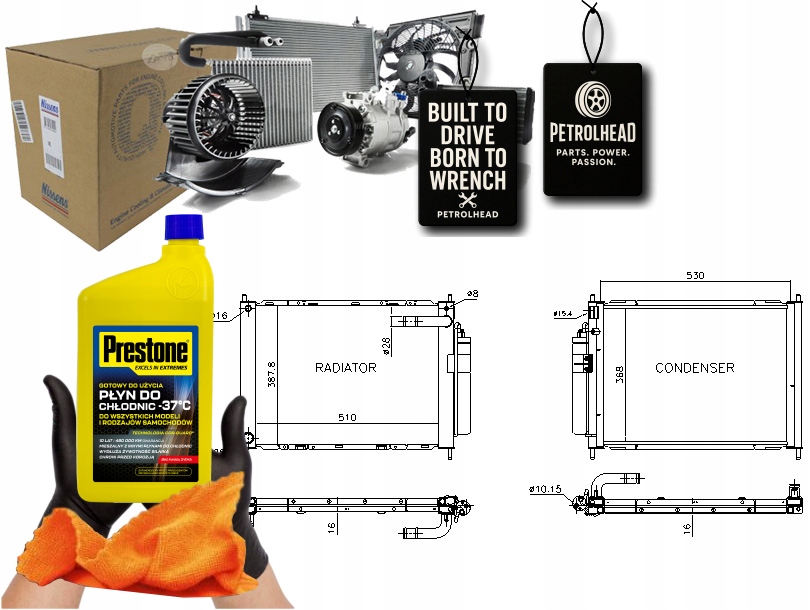 Kondenzátor Klimatizace Nissan Micra C+C III Micra #Petrolhead Pro+ Kit5