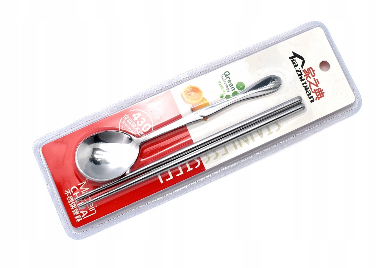 Komplet - metalowe pałeczki 20,5 cm + łyżka 18 cm