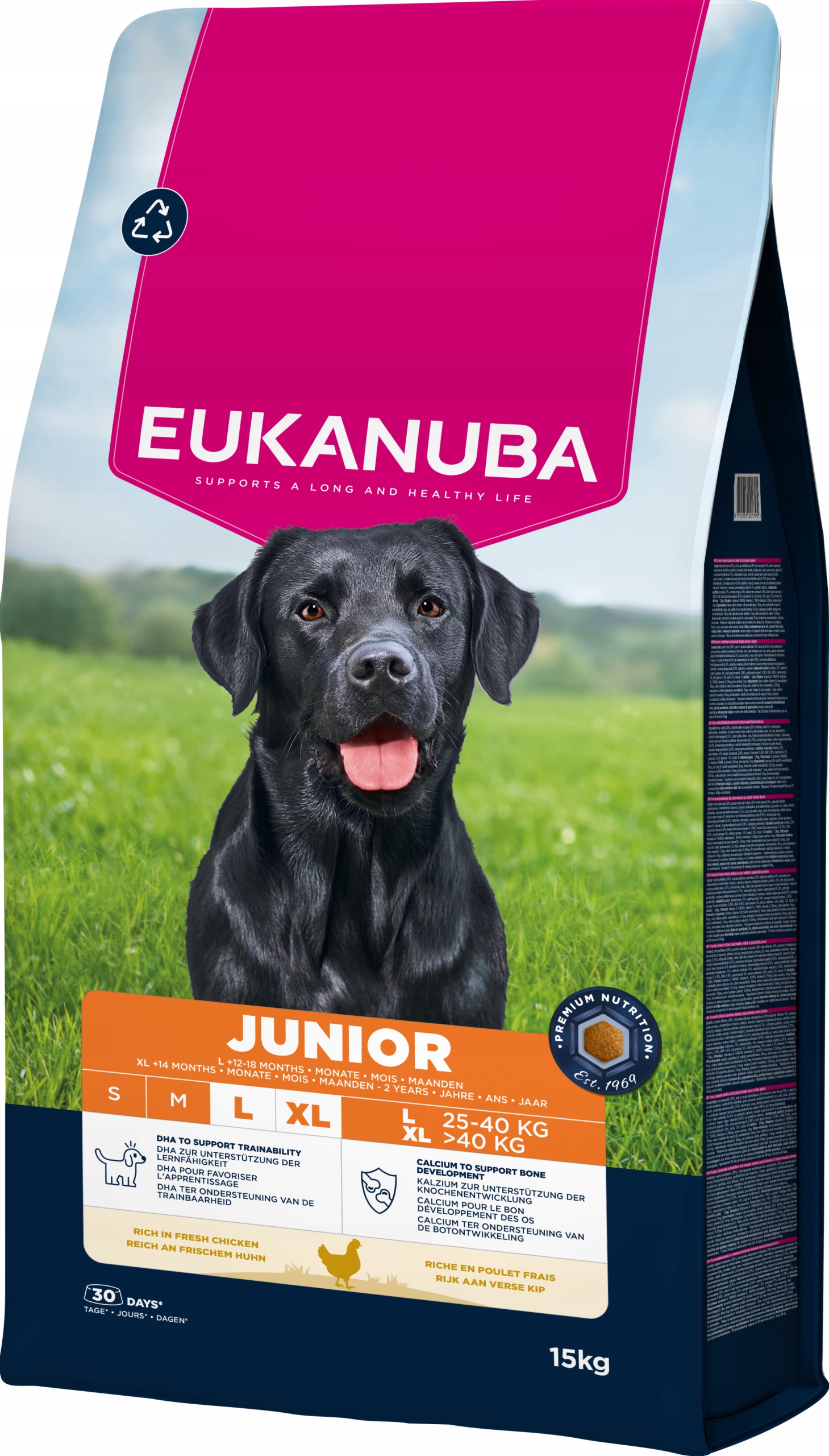 Levně Eukanuba dog life care suché krmivo pro juniory velkých plemen kuře 15 kg
