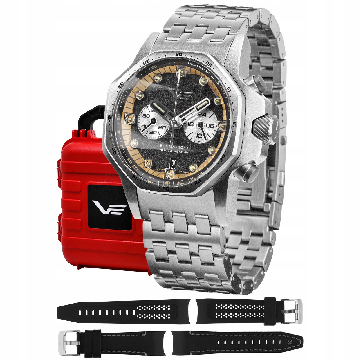 Pánské Hodinky Vostok Europe VK64-640A698B stříbrný náramek