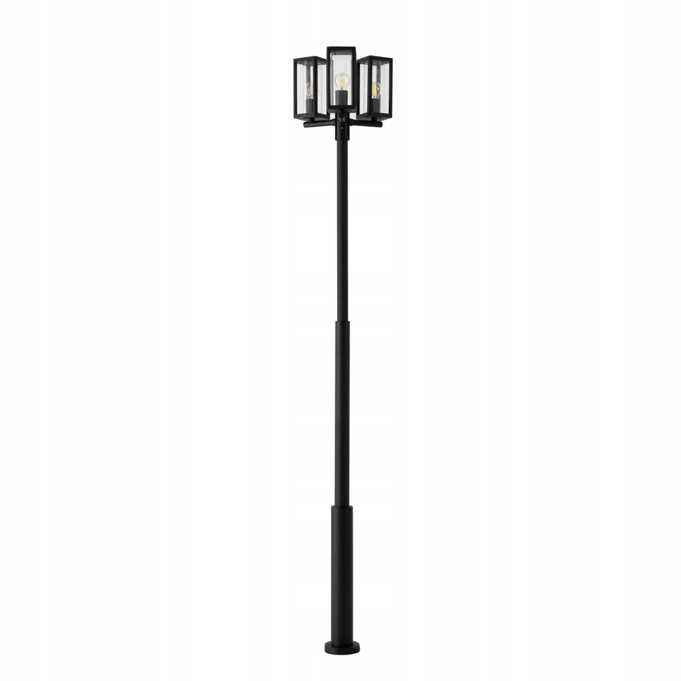 Lampa zewnętrzna Lucande Siveta, 240 cm, 3-punktowa, czarny, E27, IP65
