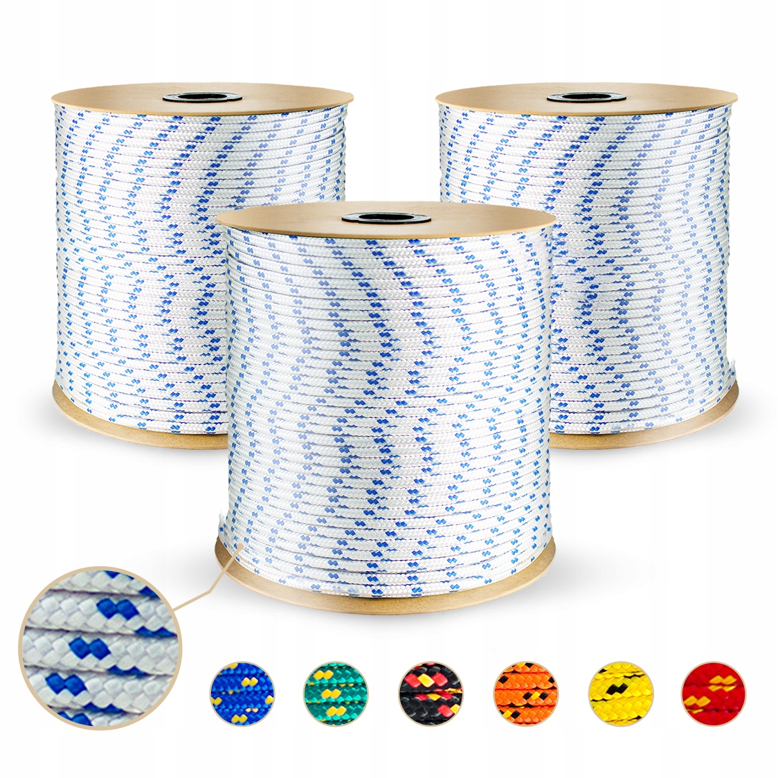 Lina Linka polipropylenowa pleciona żeglarska uniwersalna biała 2mm 200m