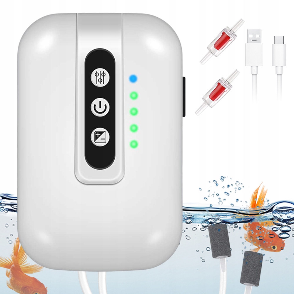 Levně Kyslíková Pumpa Do Akvária Provzdušňovač 30-100 L Dva Režimy Usb Akumulátor