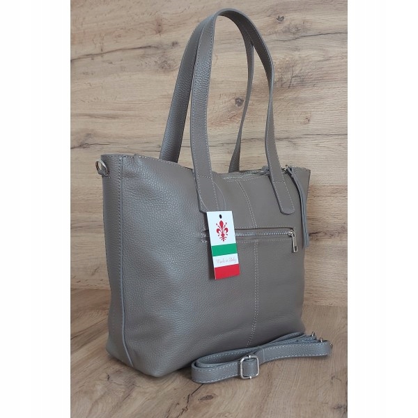 Geniální Kožená Taška Se Třemi Komorami, Prostorná A Stylová, Tmavě Béžová