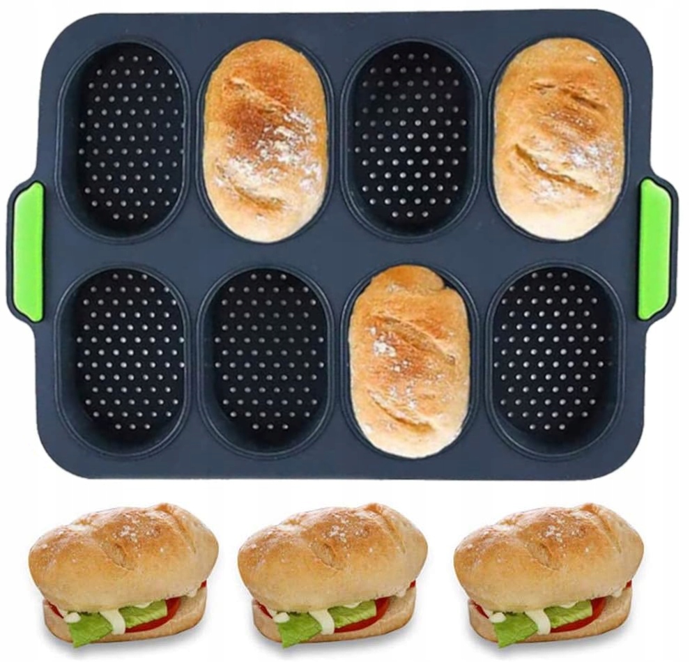 FORMA BLACHA DO PIECZENIA BUŁEK SILIKONOWA 8 SZT