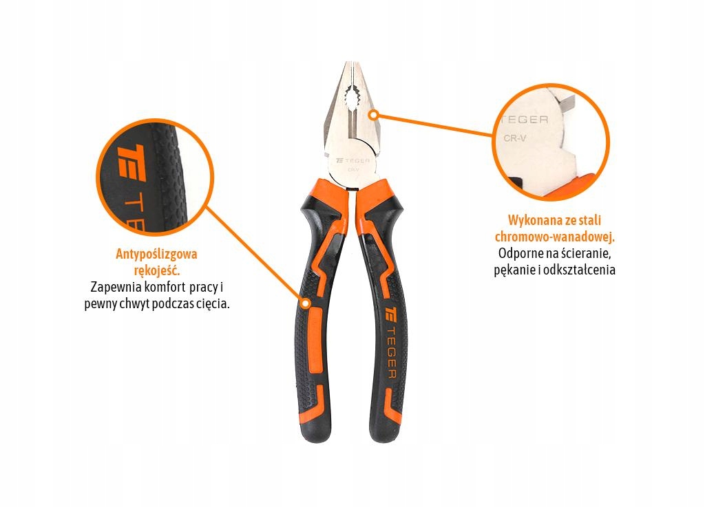 Szczypce uniwersalne 160 mm / TEGER Kod producenta T-W-SZU001