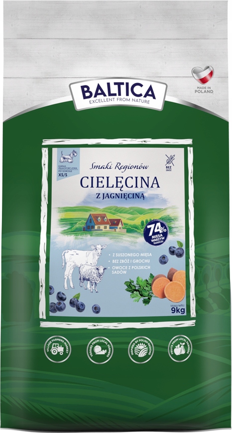 Levně Baltica Chutě regionů Telecí s jehněčím masem Xs/s 9 kg