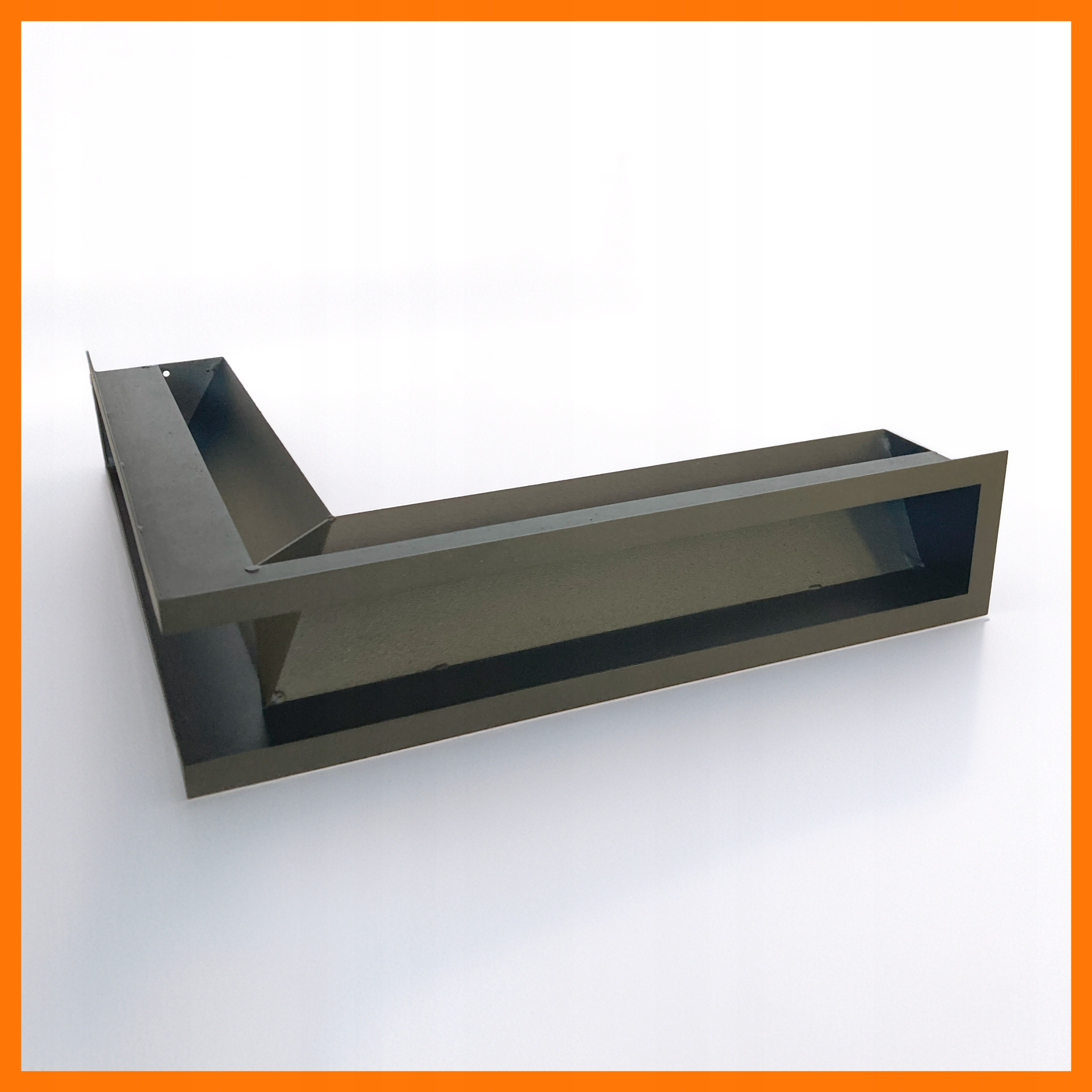 Rohová krbová mriežka luft 9x40x40 cm čierna 90x400x400 mm ľavá pravá