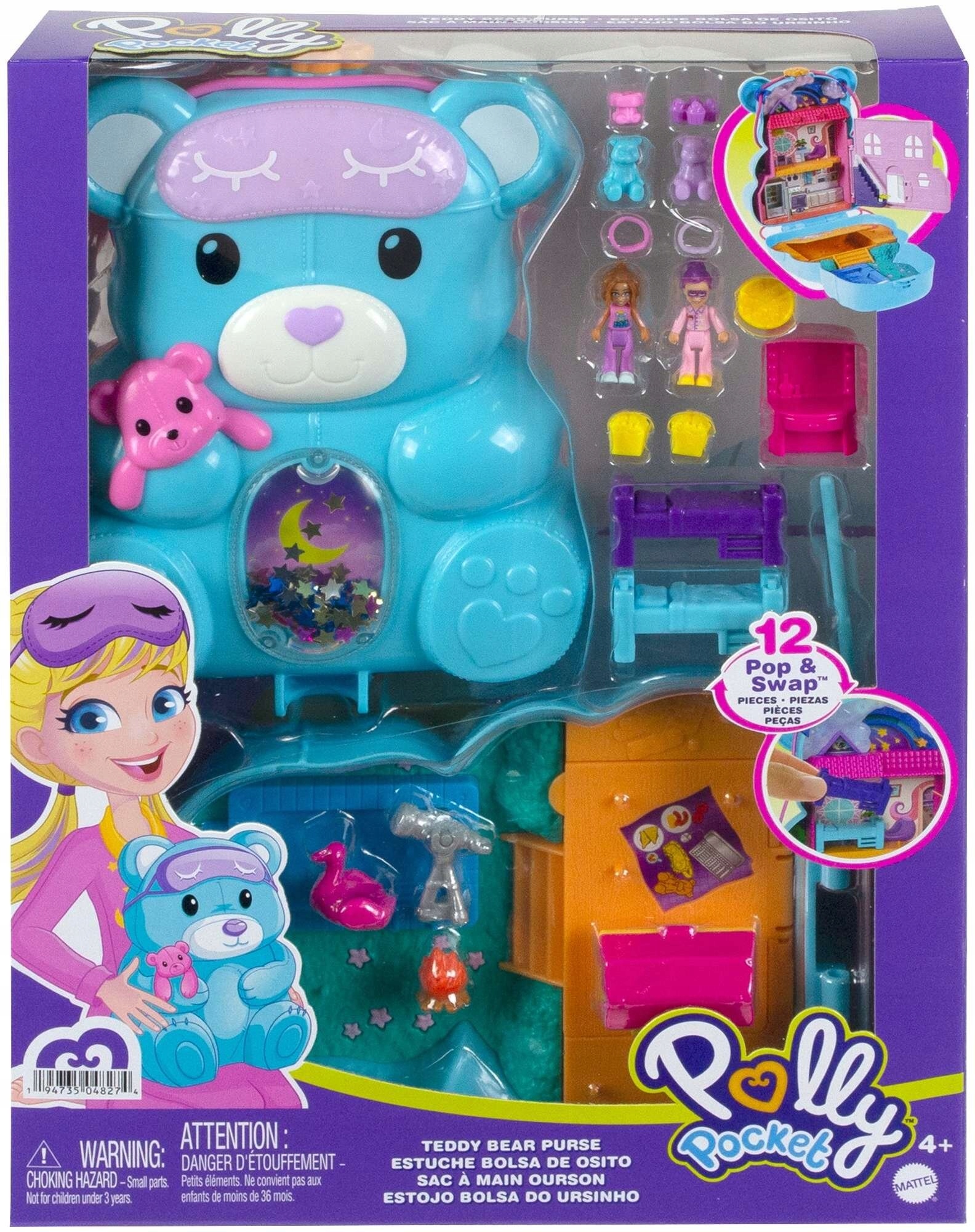 Mattel Polly Pocket Torebka Miś zestaw do zabawy HGC39