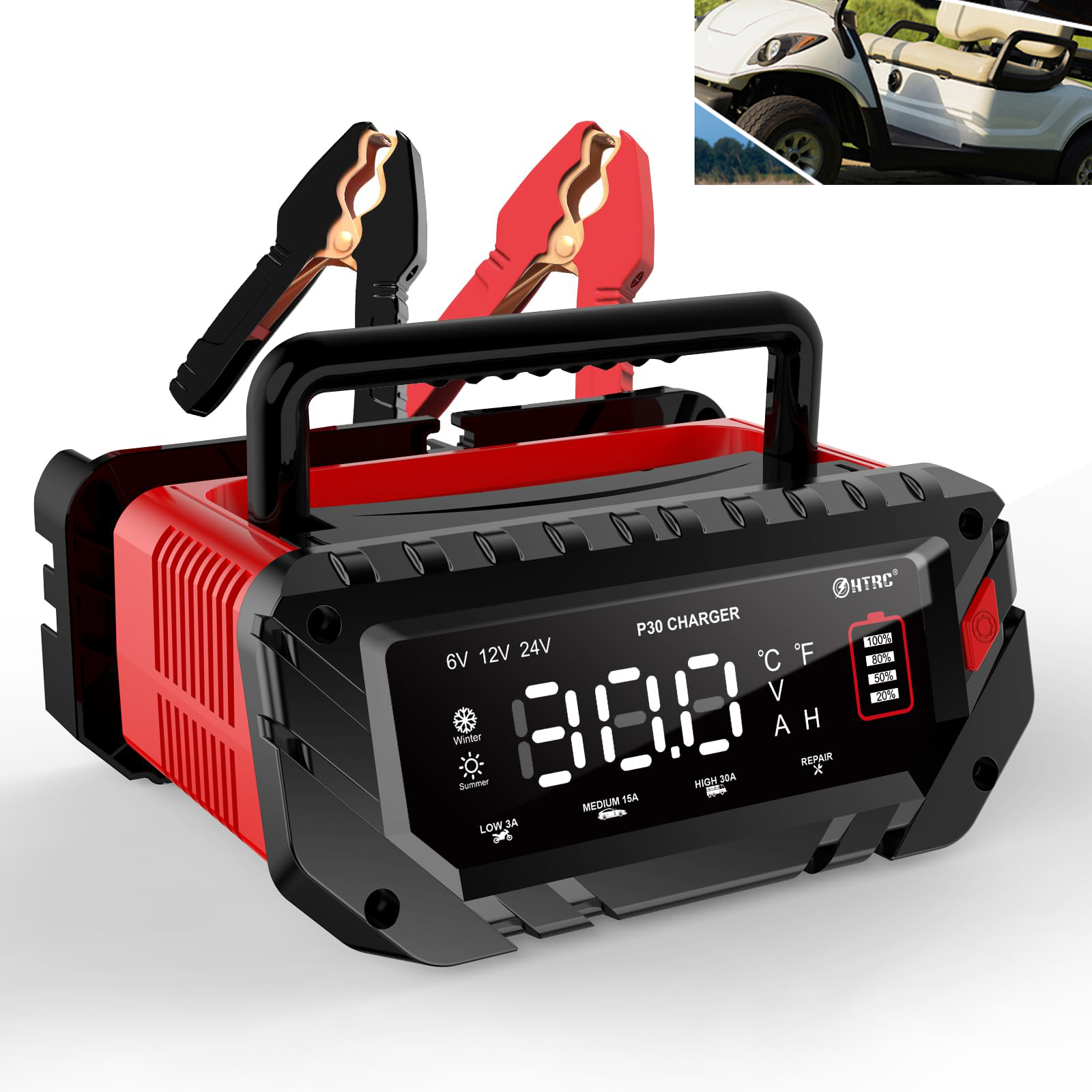 Htrc P30 30A smart Vyrovnávač bateriových článků 6V/12V/24V Nabíječka