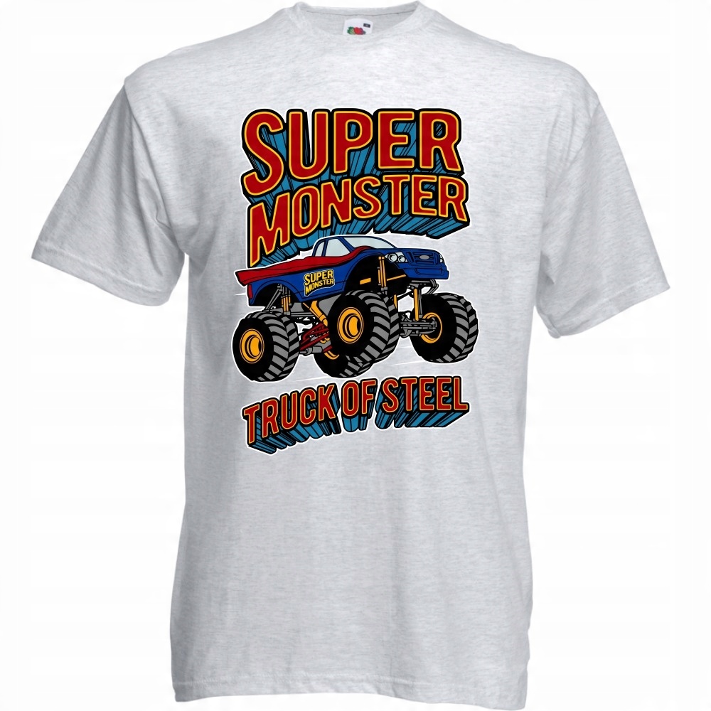 

Koszulka monster truck super samochód XL ash szara