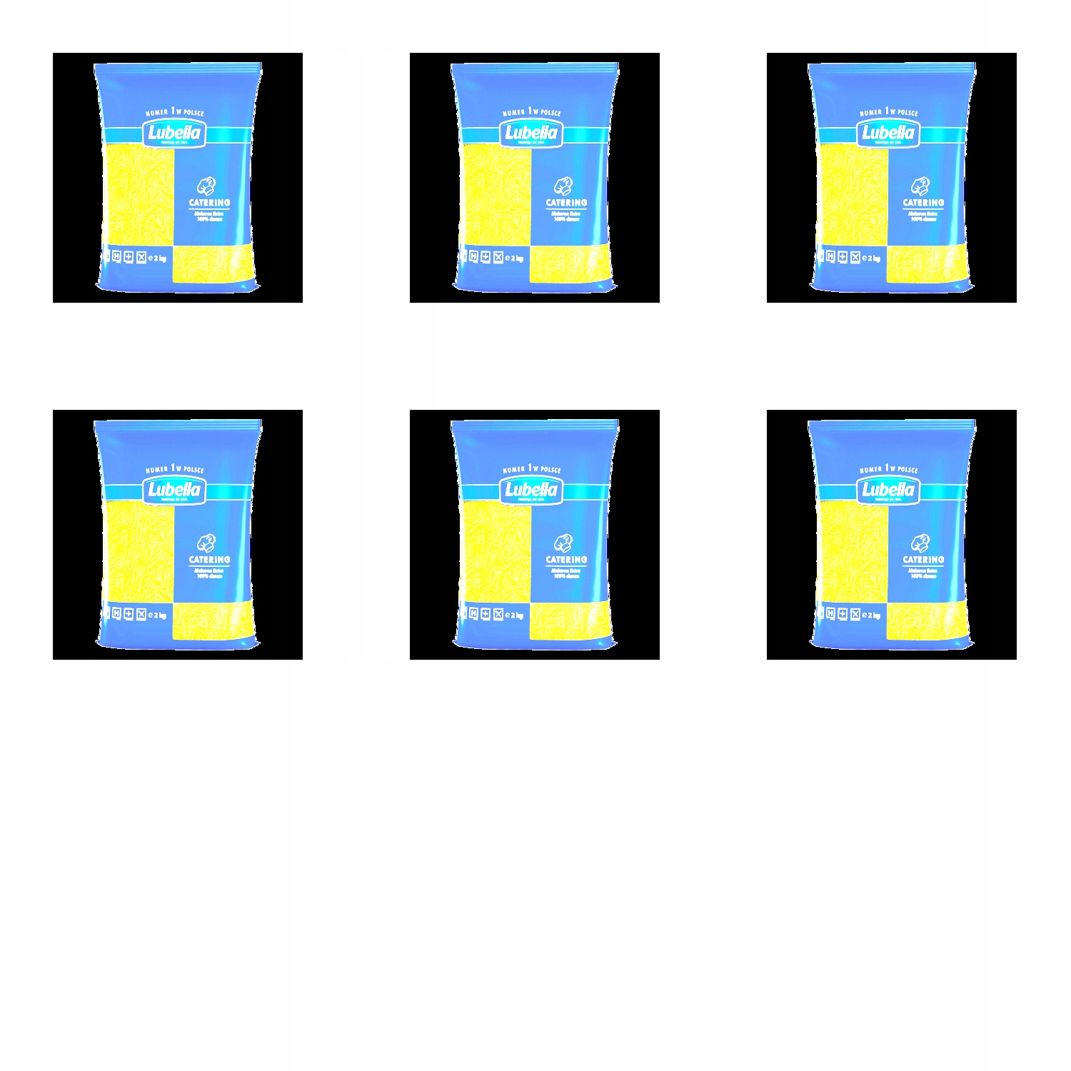 6x 2kg Lubella makaron pióra Karton