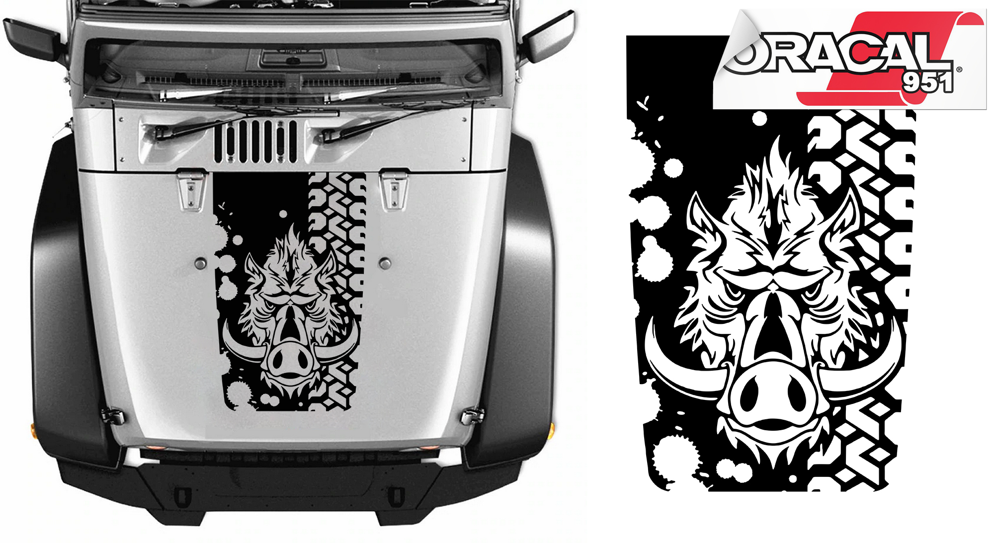 Наклейки на капот автомобиля 90X57CM 951