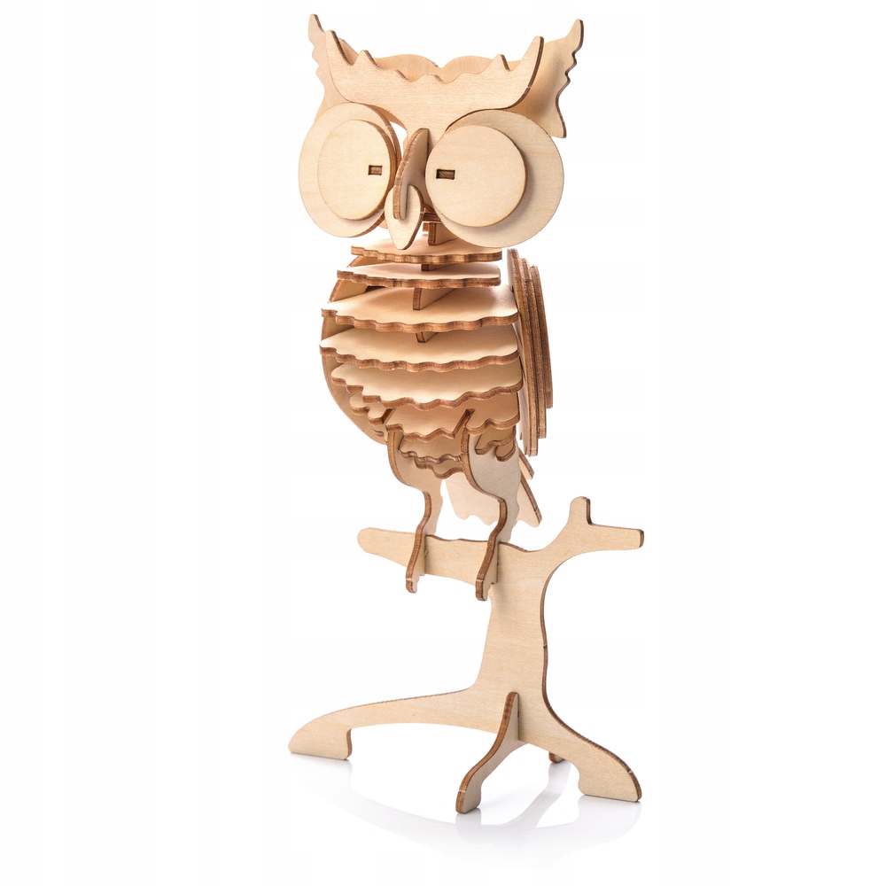 

Drewniane Puzzle 3D Little Story Model Sowa Diy