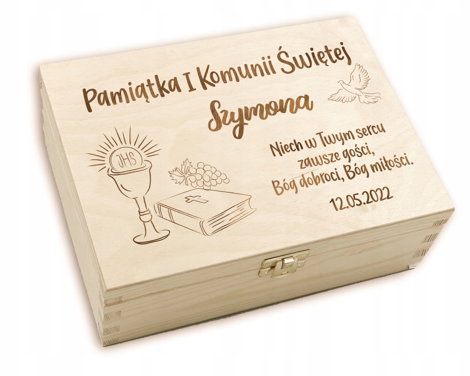 PAMIĄTKA PIERWSZA KOMUNIA ŚWIĘTA GOTOWY PREZENT NA KOMUNIĘ ANIOŁEK GRAWER Rodzaj inny
