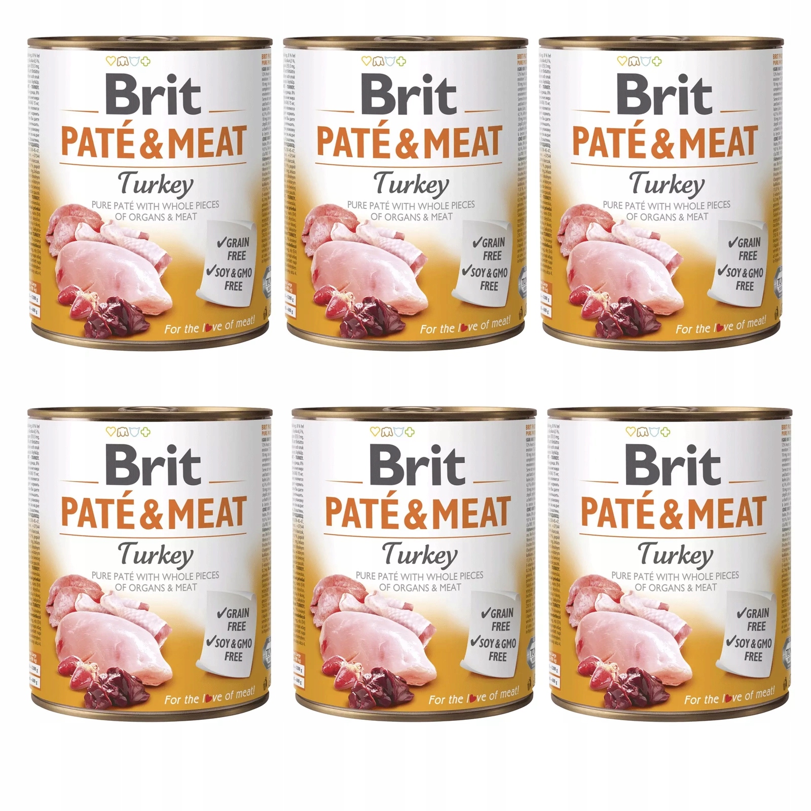 Levně Brit Pate & Meat Krmivo mokré pro psa Krůta 6 x 800 g bezobilné, zdravé