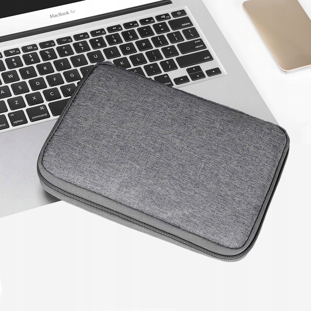 ORGANIZER PODRÓŻNY TORBA ETUI NA KABLE ŁADOWARKI Kolor szary