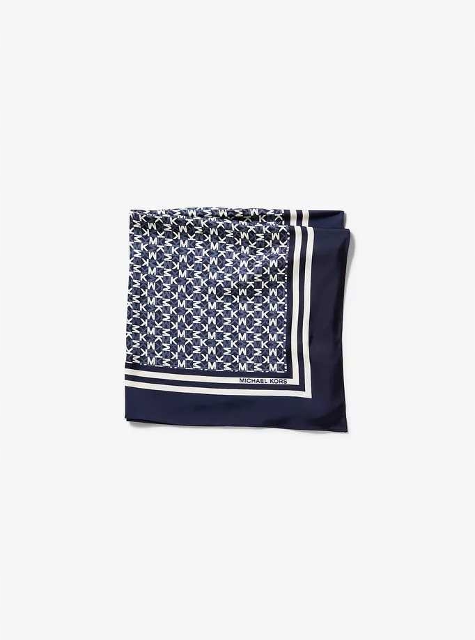 Michael Kors dámský modrý šátek Signature Logo
