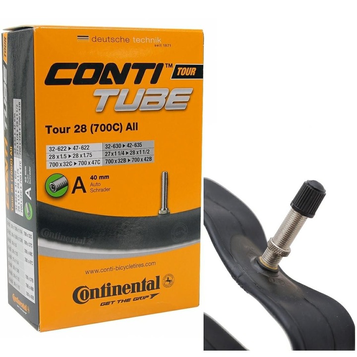 Continental dętka 700 32C 35C 37C 40C 42C 45C 47C AV-40 27 28 1,5 1,60 1,75