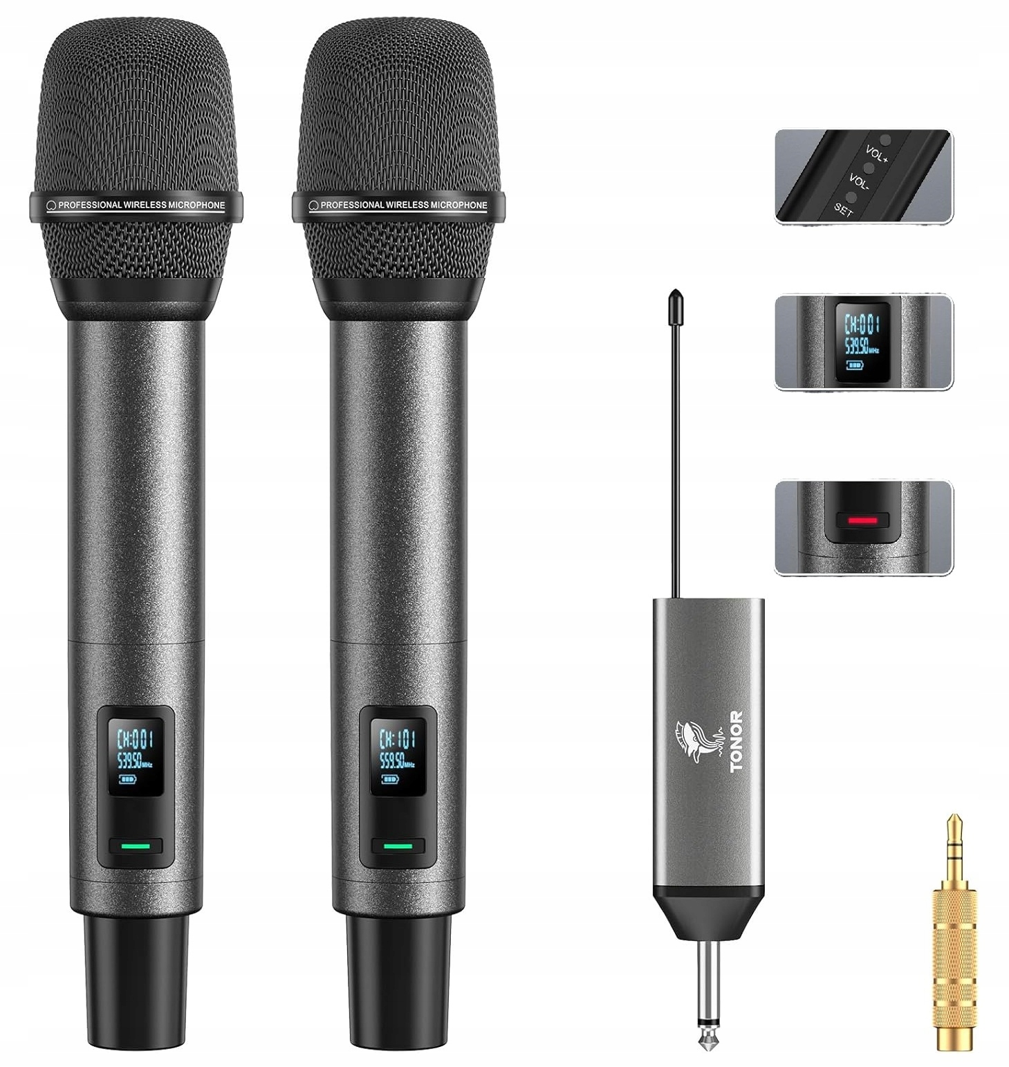 Bezdrátový Nabíjecí Mikrofon 80M Karaoke Dj S Přijímačem, Set 2x