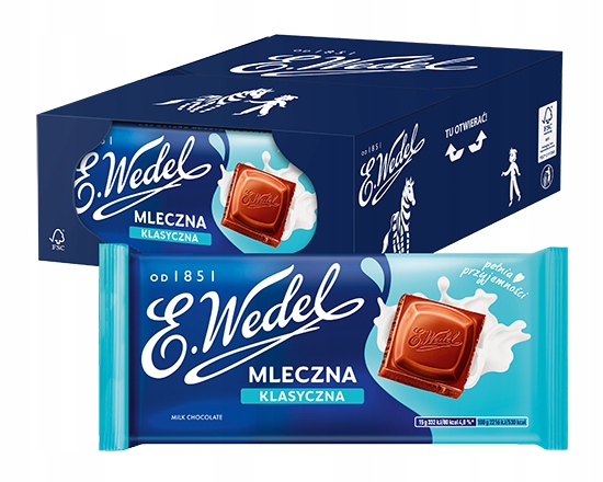 22 x Czekolada Mleczna Klasyczna 90 g E.Wedel