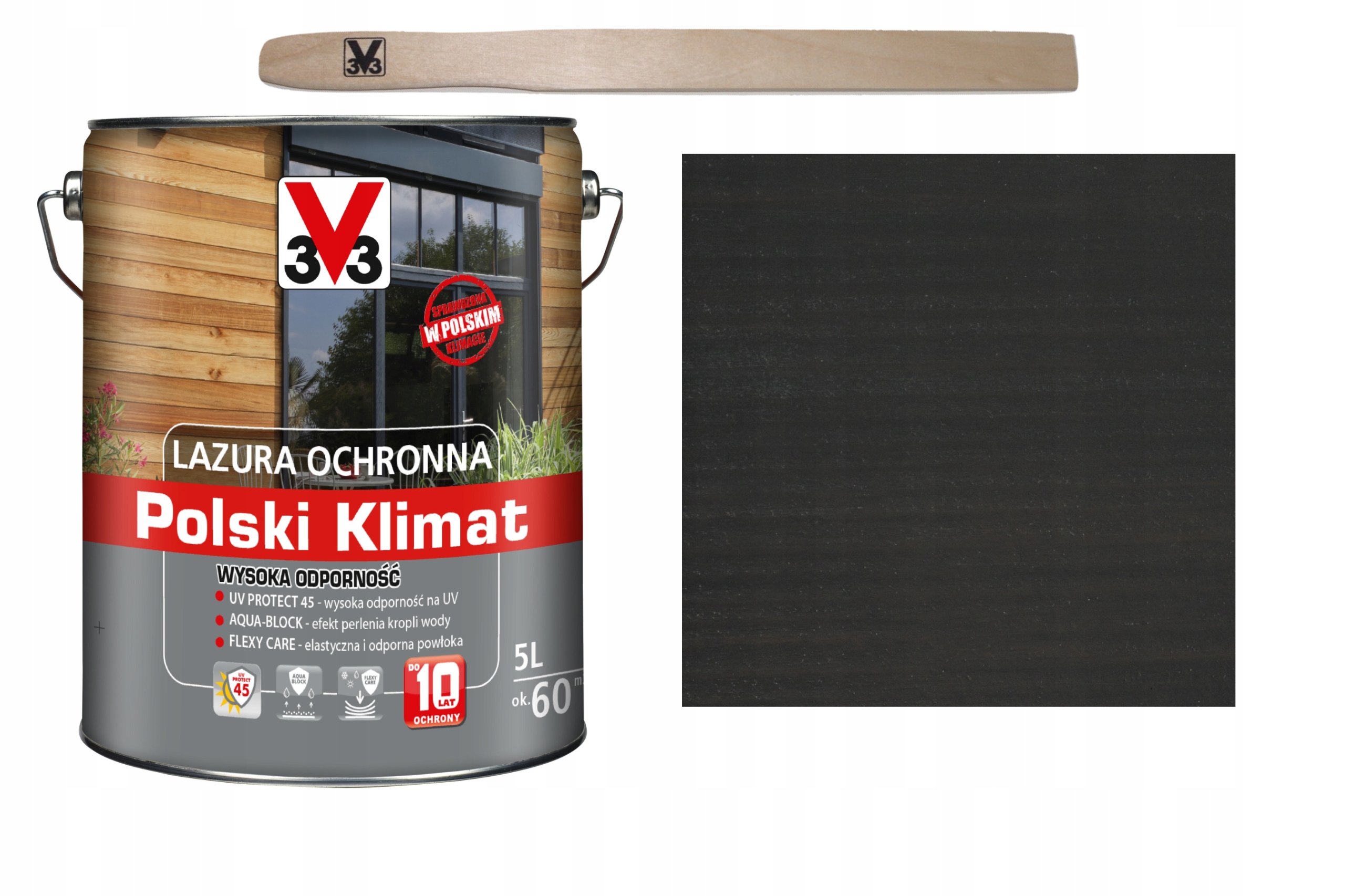 

Lazura V33 Polski Klimat 10 lat Antracyt 5L