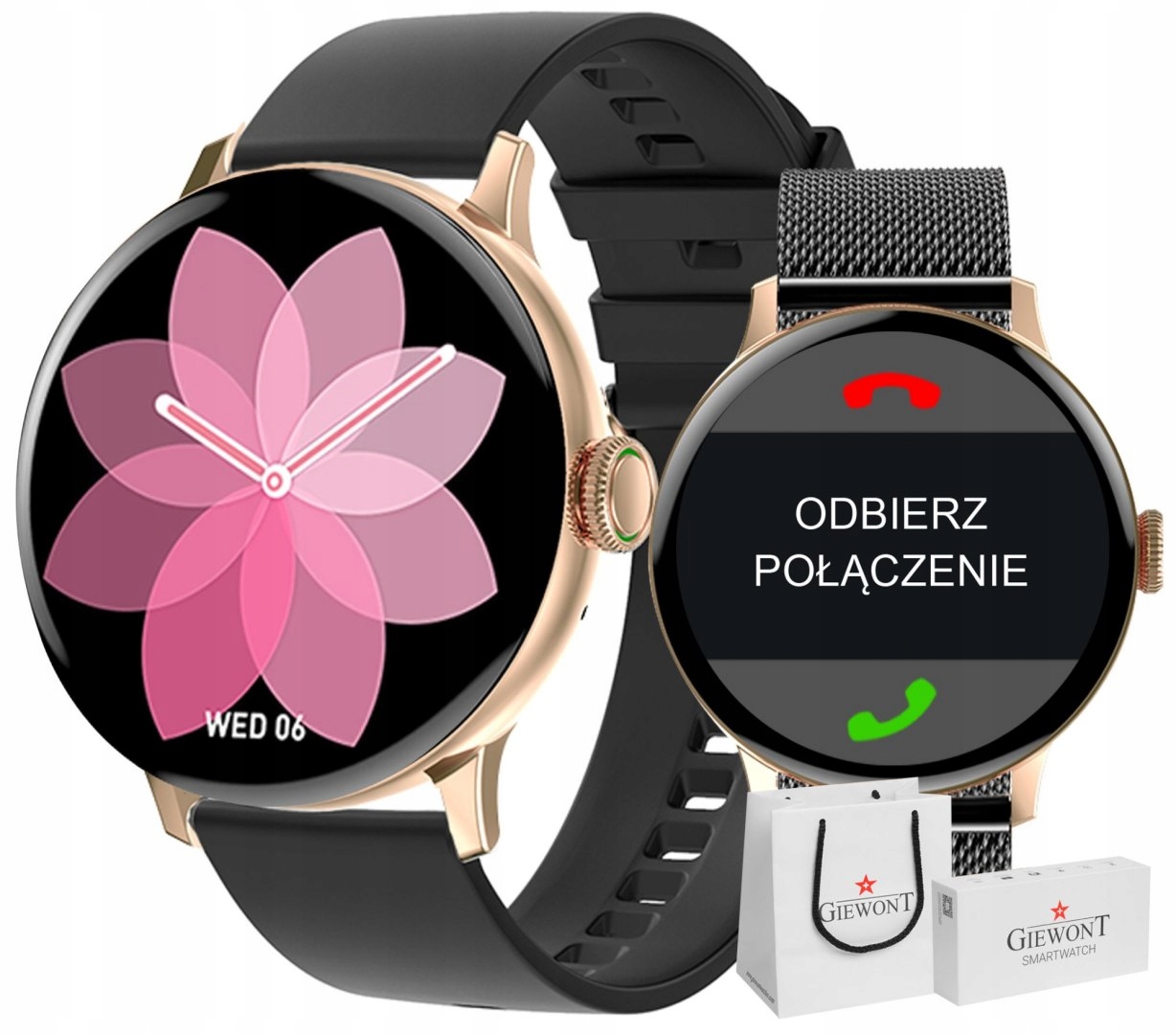 Smartwatch Damski Giewont GW330-4 Różowe Złoto-Cza