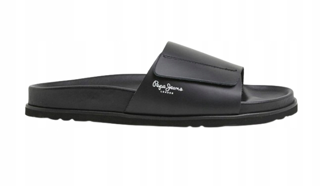 Pepe Jeans Černé Pánské Nazouváky Z Kůže S Logem vel 43