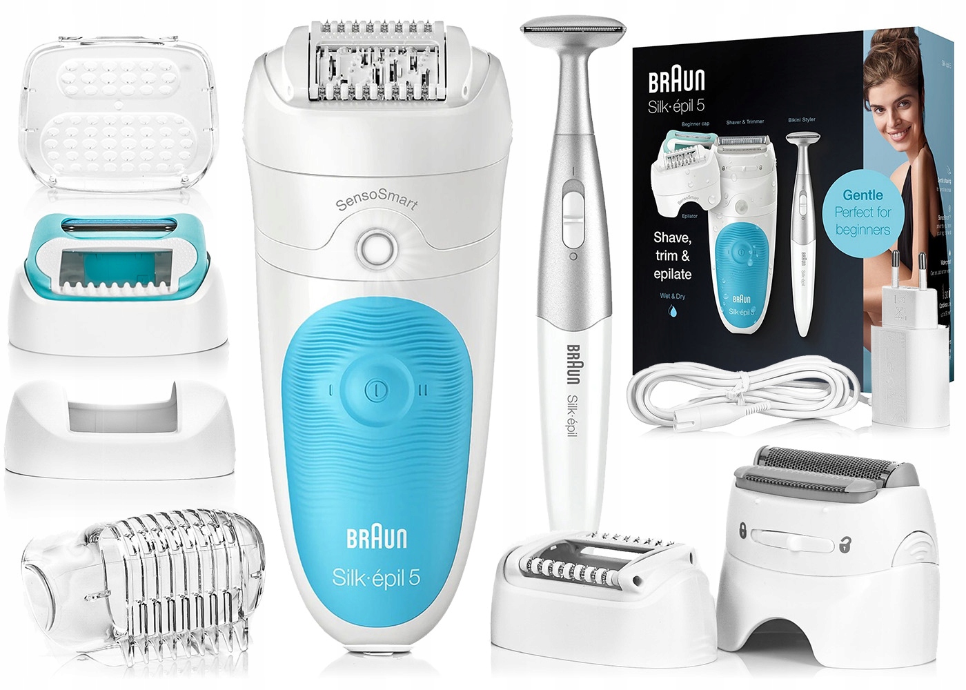 Depilátor Braun Silk-epil 5 5/810 SensoSmart+ Holicí Strojek Dámský Zastřihovač Bikini