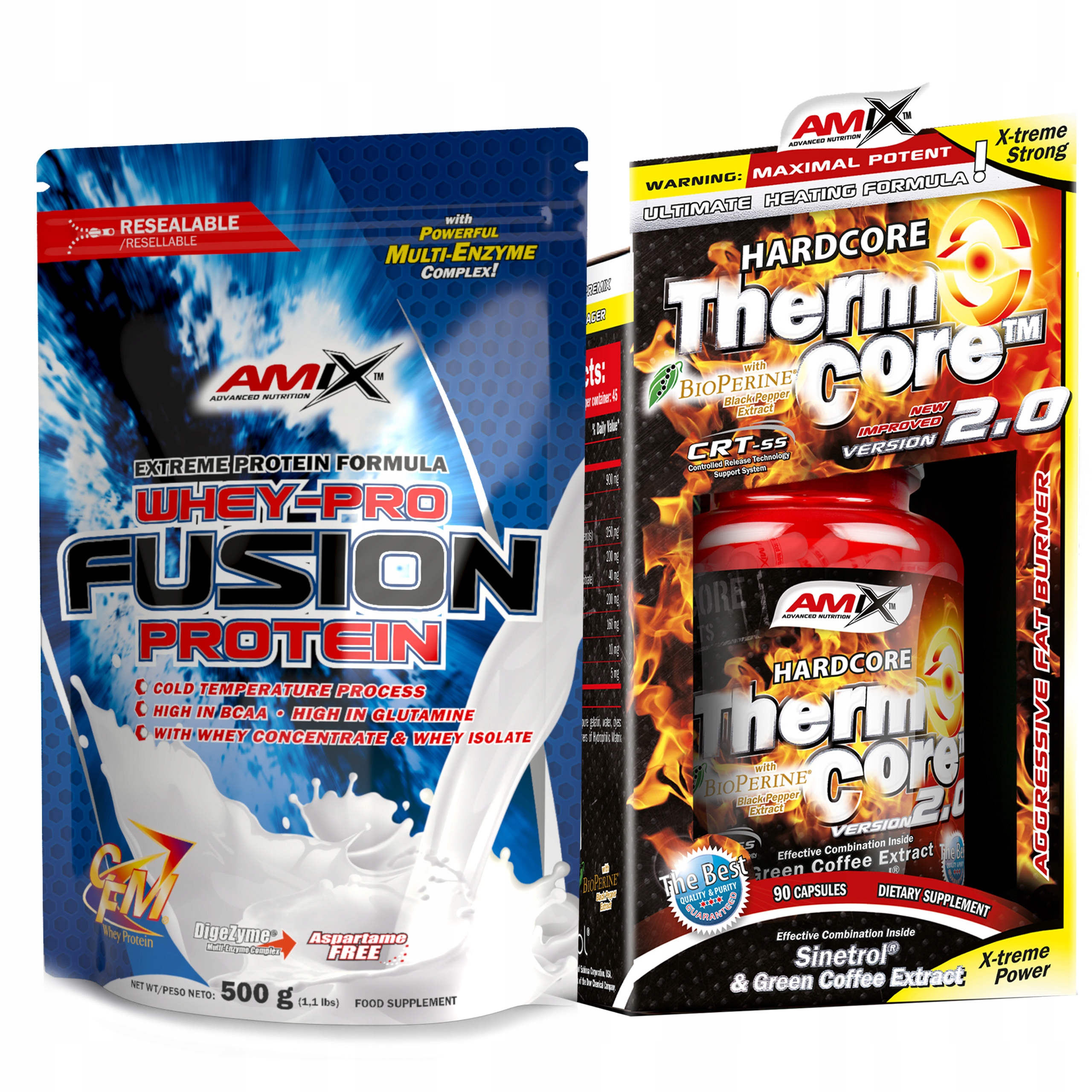 Sada na hubnutí spalovačů Amix Thermocore Vanilkový koktejl na pití