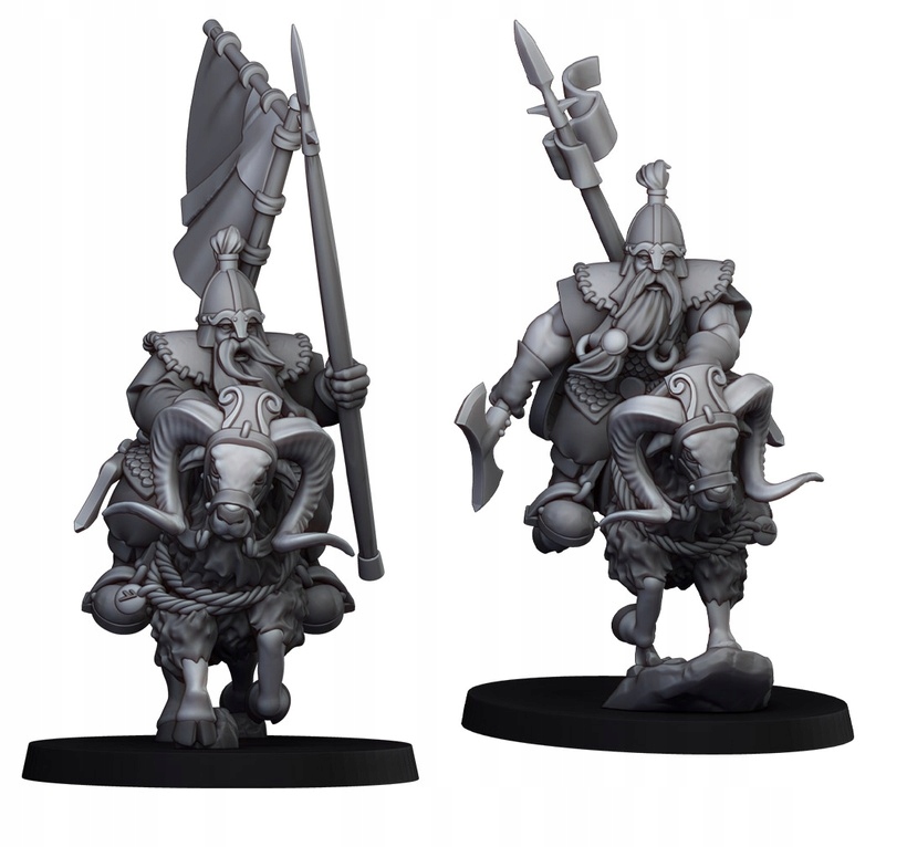 Mounted Dwarf Light Cavalry Captain - Minifaktura