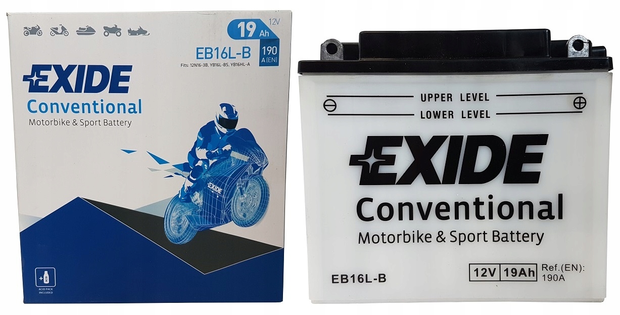 Акумулятор для мотоцикла Exide EB16L-B 12V 19ah 190A