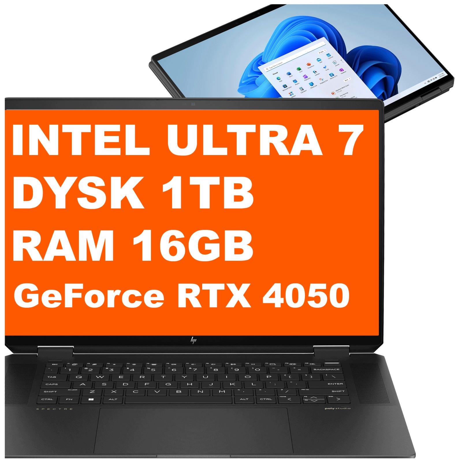Notebook Hp Spectre x360 16-aa Ultra 7 16GB 1TB Rtx 4050 16" 3k W11Pro Černý