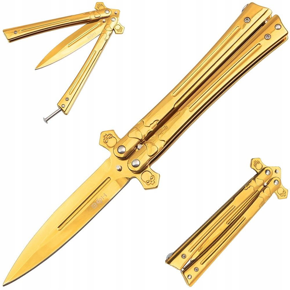 

Złoty Nóż Motylek Butterfly Balisong Motylkowy