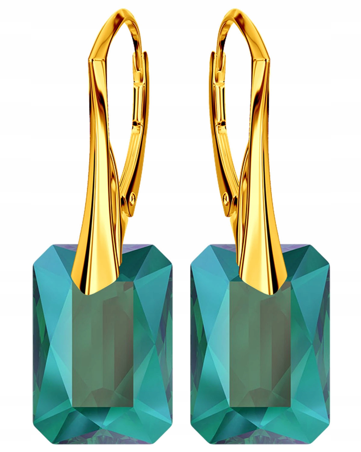 Zlaté Náušnice Stříbro 925 Dlouhé závěsné zapínání Anglické jako Dárek