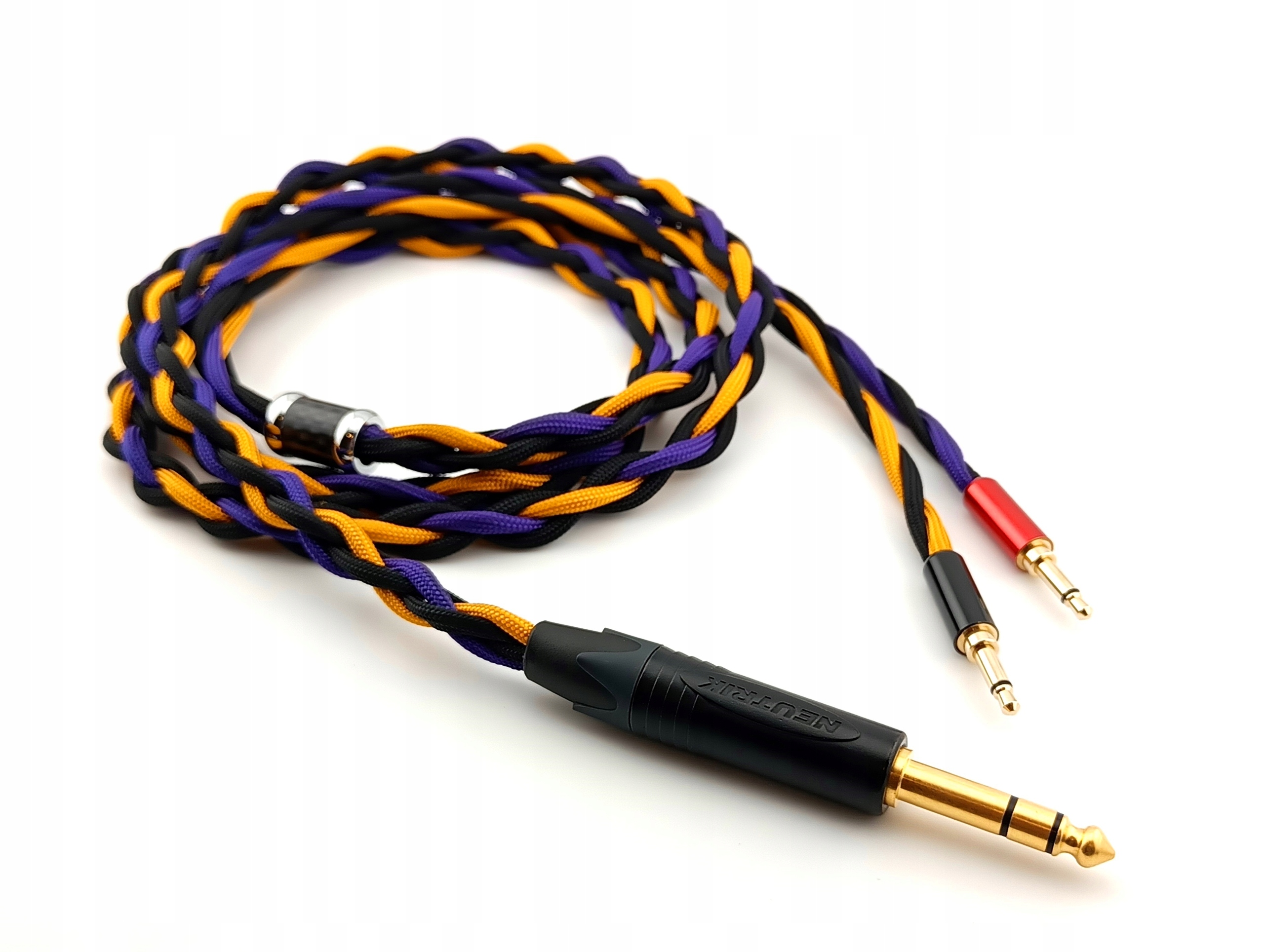 Ręcznie wykonany kabel do słuchawek Denon warianty, kolory, wtyk 6,3mm
